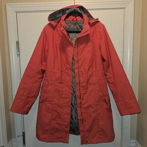 Eddie Bauer Weather Edge 3 in 1 Windbreaker Rain Coat Removable Lining Jacket M